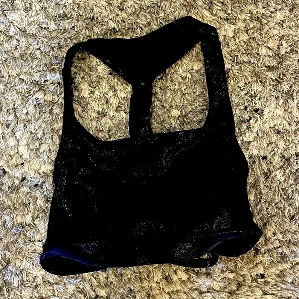 Black shimmery sports bra